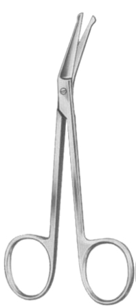 Fine Scissors Angled  9cm/3 1/2" Bl/Bl