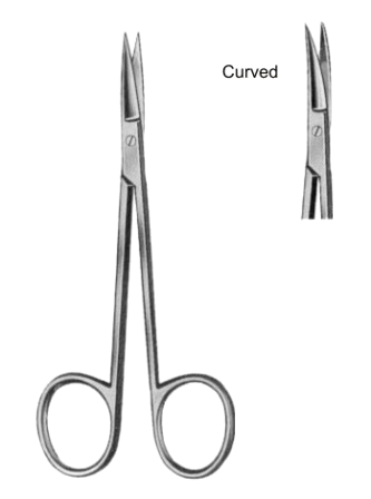 Eye and Fine Scissors Curved 11.5cm/4 1/2"