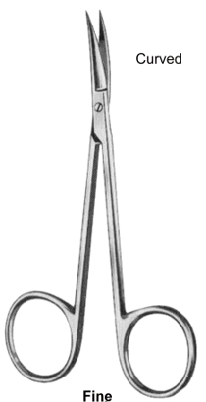 Fine Eye Scissors Curved 11.5cm/4 1/2"