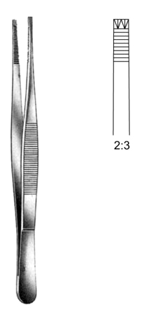 Adlerkreutz Tissue Fcps 2x3T, 20cm