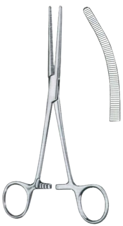 Rochester-Pean Hemostatic Forceps BJ Curved 18cm/7"