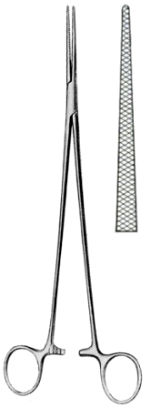 Bengolea Hemostatic Forceps BJ Straight 24cm/9 1/2" Cross Serrated