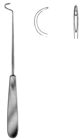 Deschamps-Standard Ligature Needles Blunt 20cm/8" Left