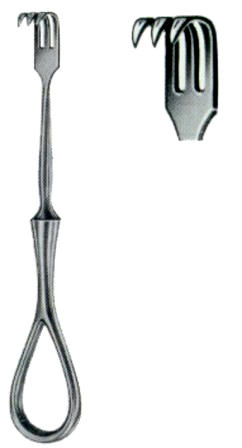 Volkmann Trachea Retractors Sharp 3 Prongs 11cm/4 1/2"