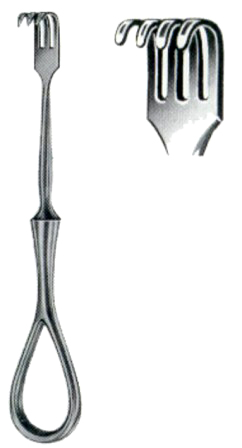 Volkmann Trachea Retractors Blunt 4 Prongs 11cm/4 1/2"