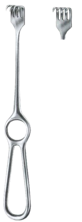 Volkmann Retractors Semi-Sharp 4 Prongs 9x19 22cm/8 3/4"