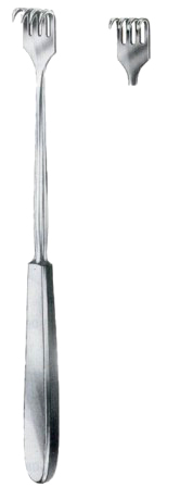 Volkmann Retractors Semi-Sharp 4 prongs 9x19mm 23cm/9"