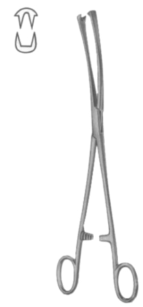 Museux Tenaculum Forceps BJ 2:2 Curved Sideway   6mm 24cm/9 1/2"