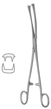 Museux Tenaculum Forceps BJ 2:2 Curved Sideway 10mm 24cm/9 1/2"