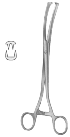 Museux Tenaculum Forceps BJ 2:2 Curved Sideway   8mm 24cm/9 1/2"