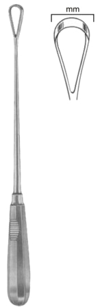Recamier Uterine Curettes Blunt  7mm 26cm Fig #  1  Rigid