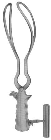 Barnes-Neville Obstetrical Forceps 44.5cm/17" with Traction Handle