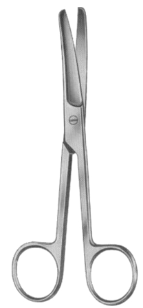 Operating Scissors Curved Fig # 1 11.5cm/4 1/2" Bl/Bl