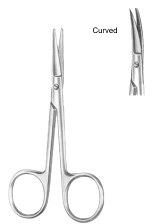 Knapp Eye and Fine Scissors Curved 10.5cm/4 1/4"
