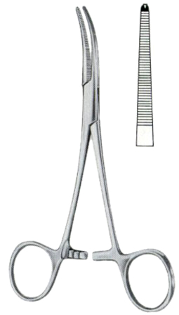 Dandy Hemostatic Forceps BJ Lateral Curved 1:2 14cm/5 1/2"