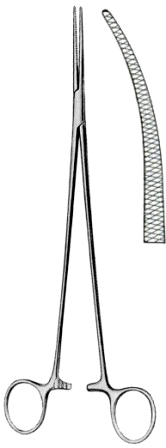 Bengolea Hemostatic Forceps BJ Curved 26cm/10 1/4" Cross Serrated