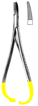 Metzenbaum Needle Holders BJ Curved17cm/6 3/4"  TC GOLD