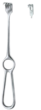 Volkmann Retractors Blunt  2 Prongs 9x8mm 22cm/8 3/4"